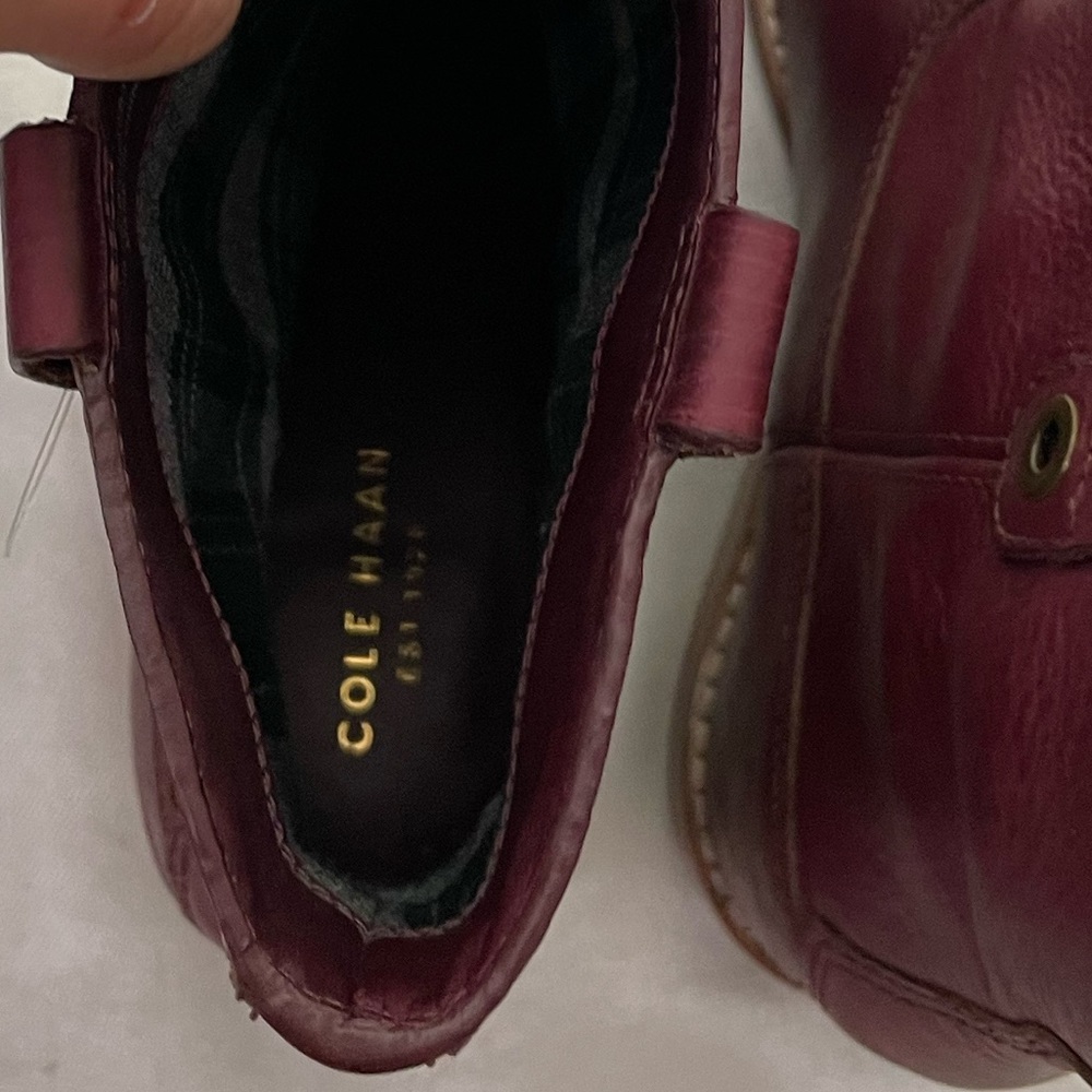 Cole Haan burgundy leather Zillie boots womens 7B booties euc - Picture 11 of 11